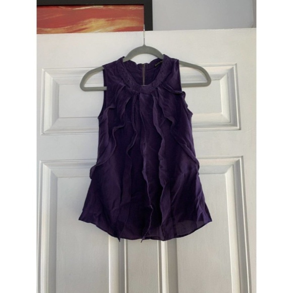 Pure Sugar Zip Front Tank Top‎ w/ w/ silk ruffles Purple Size Small